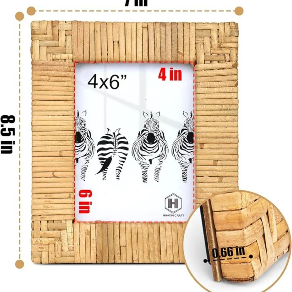 Rattan 4x6 Picture Frame/NIB